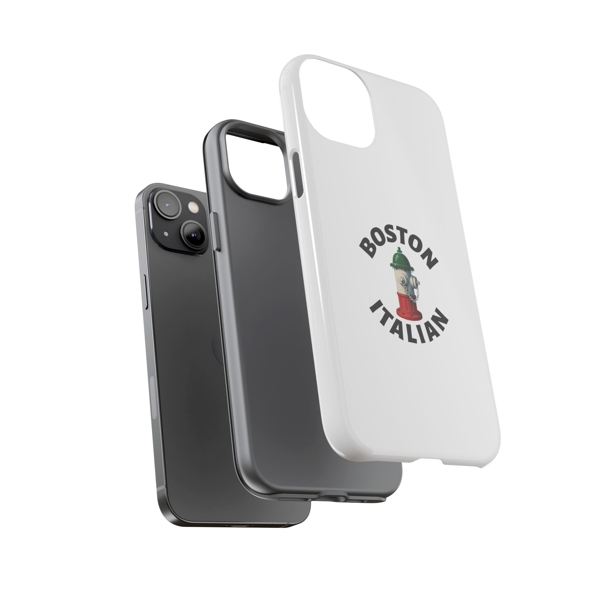 Boston Italian White Phone Case, Urban Style Phone Cover, Tough Smartphone Case, Gift for Italian Heritage, Fun Streetwear Accessories