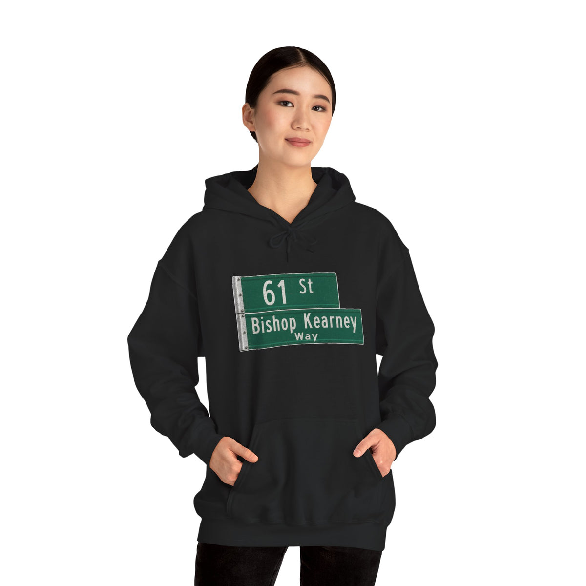 61 St Bishop Kearney Way Hoodie — Italian Flag Script Pullover