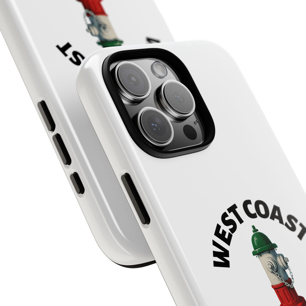 West Coast Italian White Phone Case, Urban Style Phone Cover, Tough Smartphone Case, Gift for Italian Heritage, Fun Streetwear Accessories