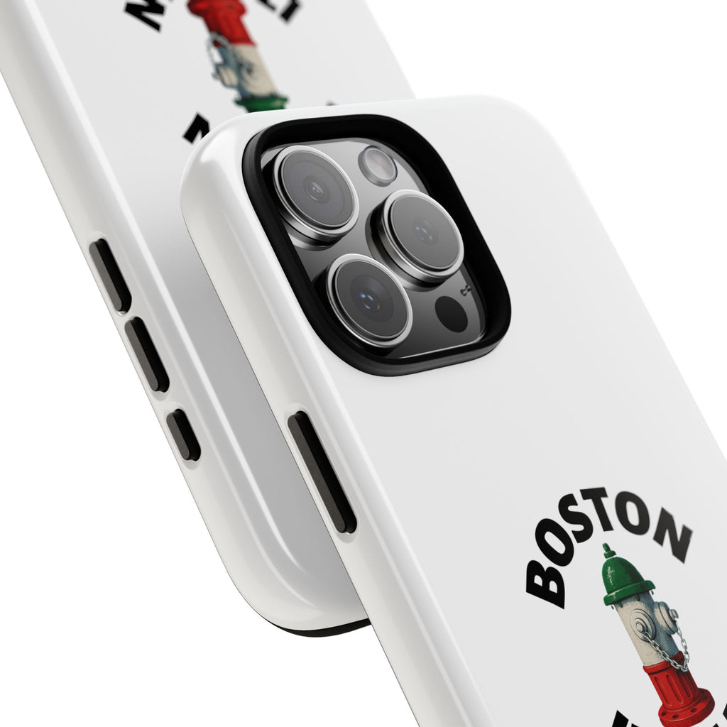 Boston Italian White Phone Case, Urban Style Phone Cover, Tough Smartphone Case, Gift for Italian Heritage, Fun Streetwear Accessories