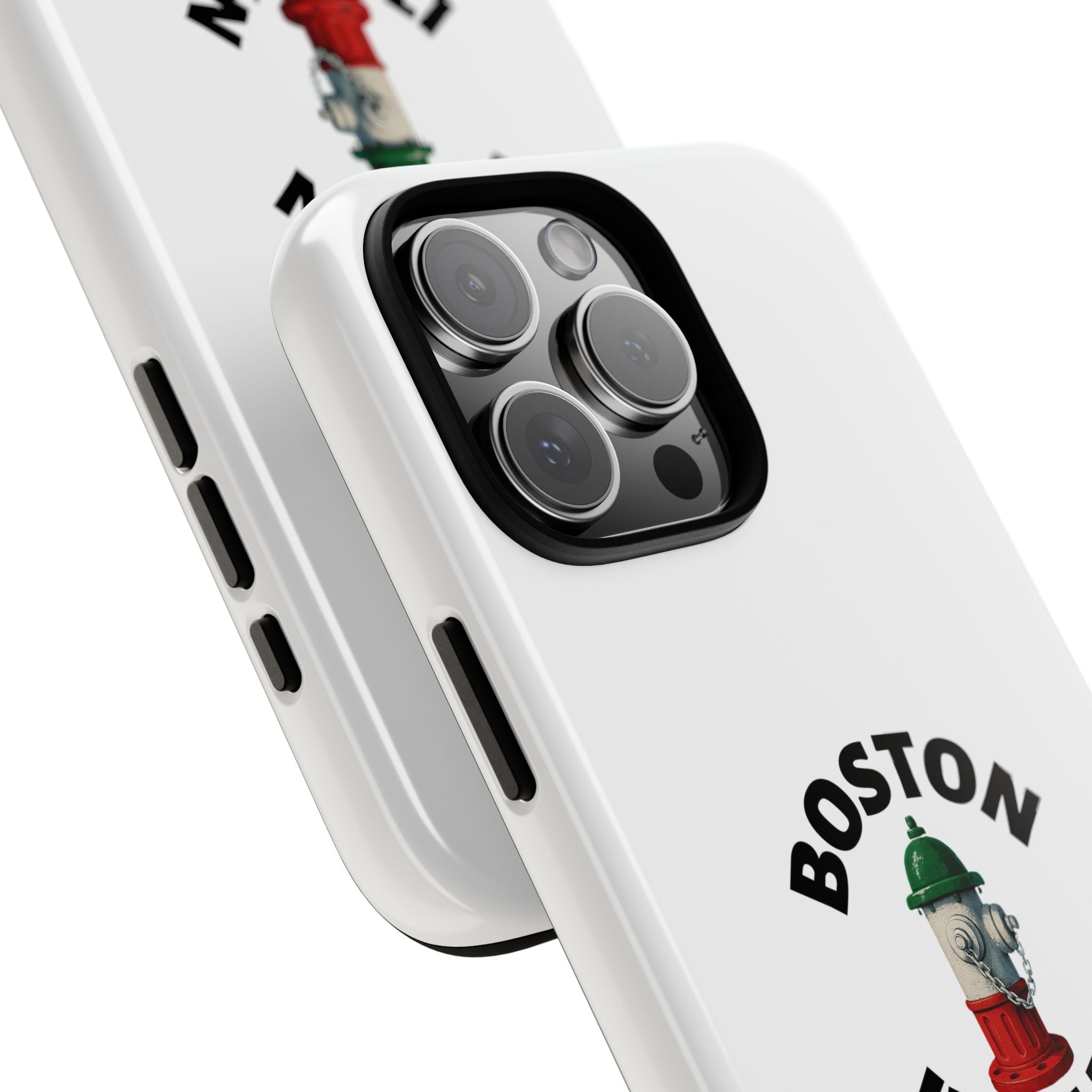 Boston Italian White Phone Case, Urban Style Phone Cover, Tough Smartphone Case, Gift for Italian Heritage, Fun Streetwear Accessories
