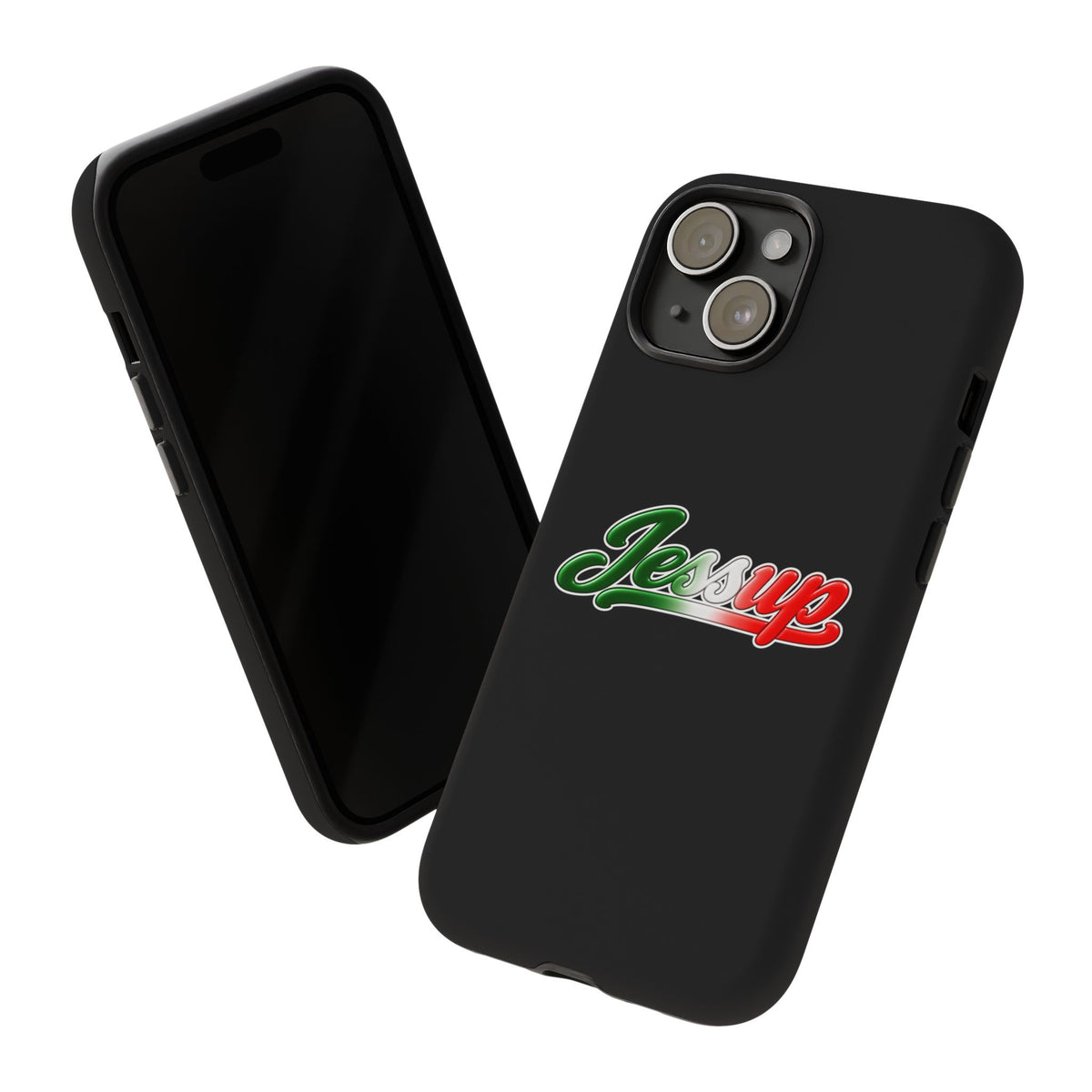 Jessup Black Phone Case, Tough Cases for iPhone, Gift for Italians, Stylish Phone Cover, Unique Phone Accessory