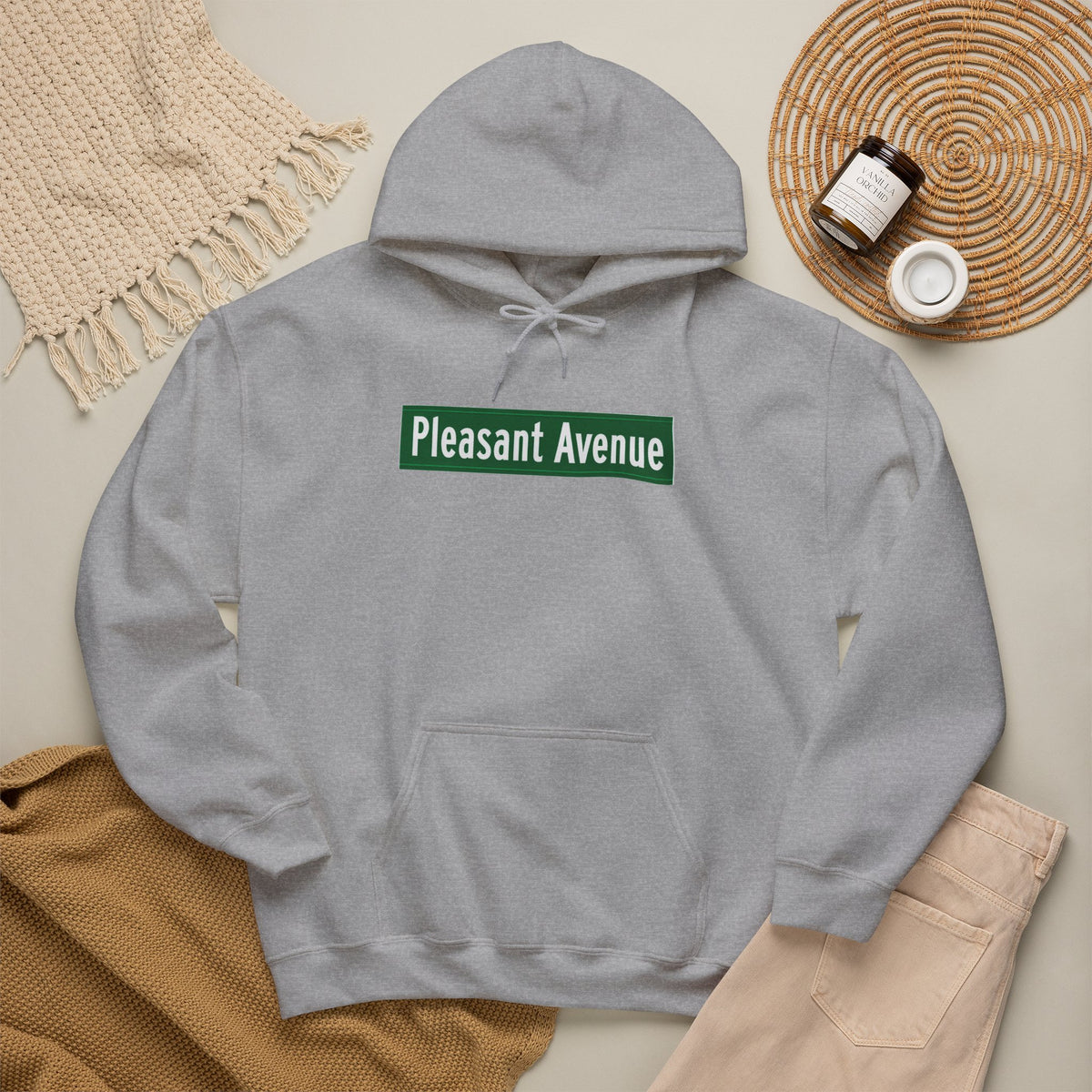 Pleasant Avenue Hoodie — Italian Flag Script Pullover