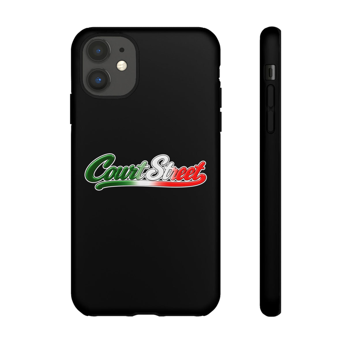 Court Street Black Phone Case, Tough Cases for iPhone, Gift for Italians, Stylish Phone Cover, Unique Phone Accessory