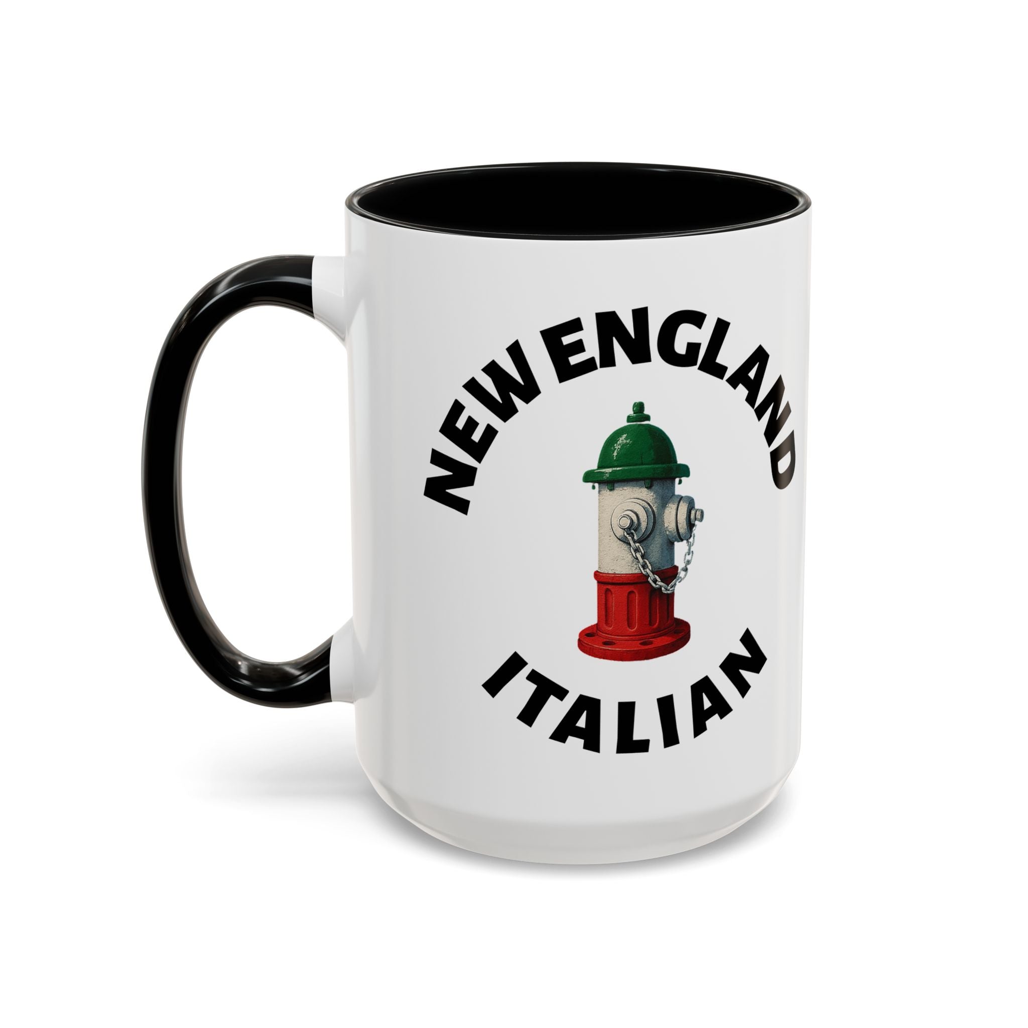 New England Coffee Mug with Fire Hydrant Design, Unique Gift for Italians, Fun Kitchen Decor