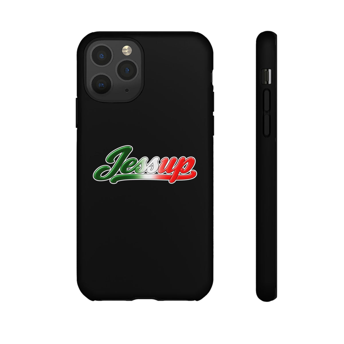 Jessup Black Phone Case, Tough Cases for iPhone, Gift for Italians, Stylish Phone Cover, Unique Phone Accessory