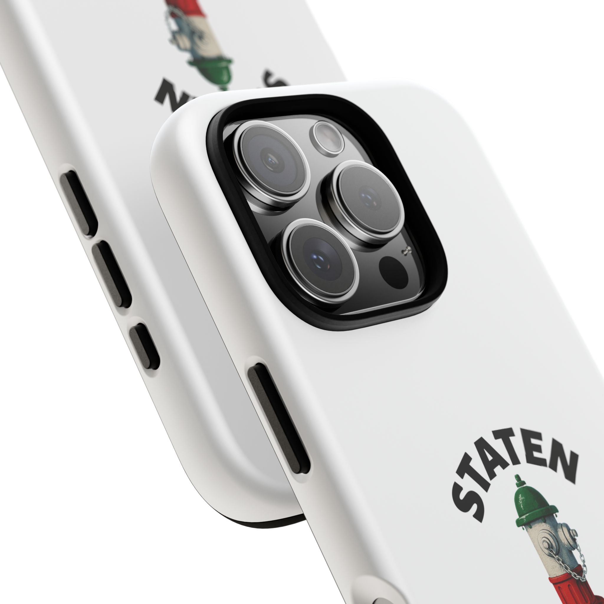 Staten Italy White Phone Case, Urban Style Phone Cover, Tough Smartphone Case, Gift for Italian Heritage, Fun Streetwear Accessories