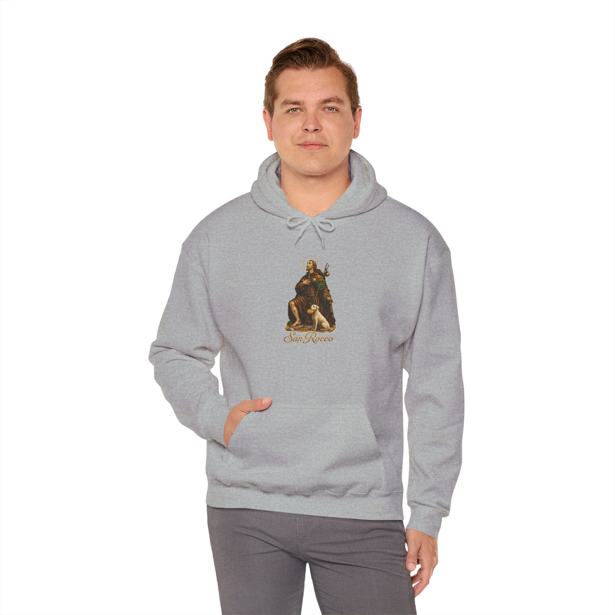 Saint Rocco Hoodie — Italian Flag Script Pullover