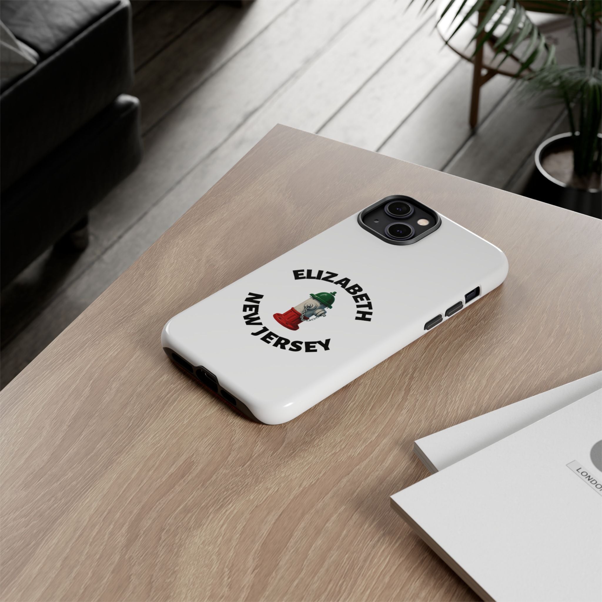 Elizabeth New Jersey White Phone Case, Urban Style Phone Cover, Tough Smartphone Case, Gift for Italian Heritage, Fun Streetwear Accessories
