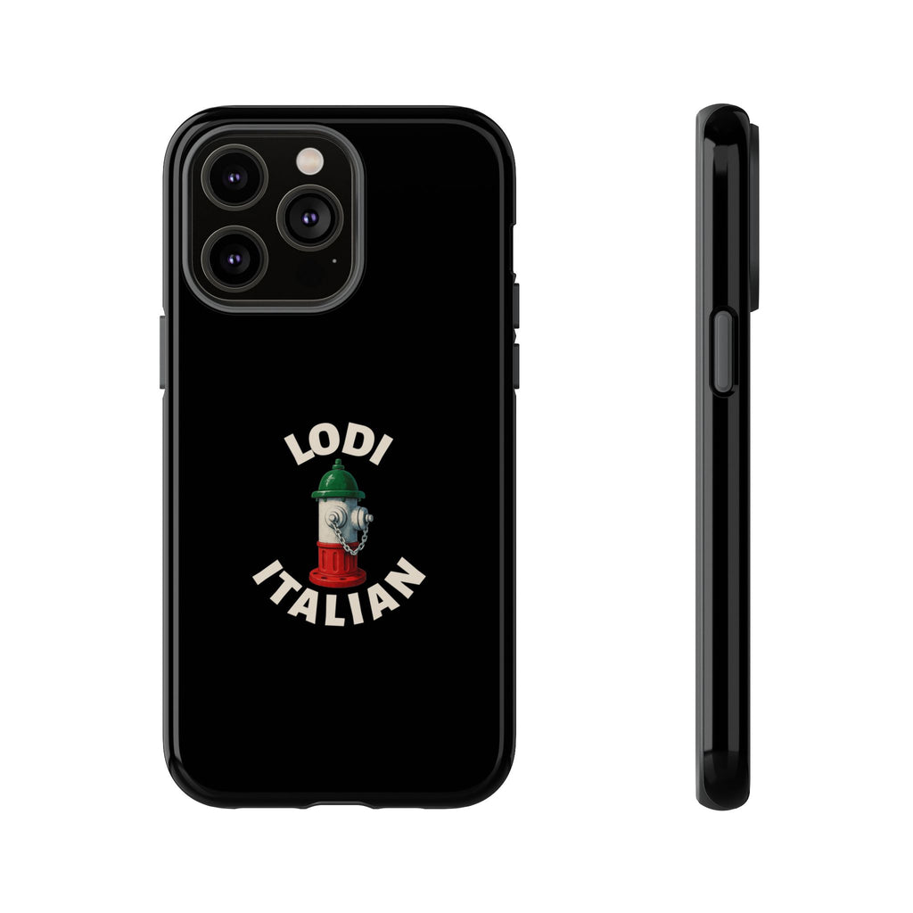 Lodi Italian Black Phone Case, Tough Cases for iPhone, Gift for Italians, Stylish Phone Cover, Unique Phone Accessory