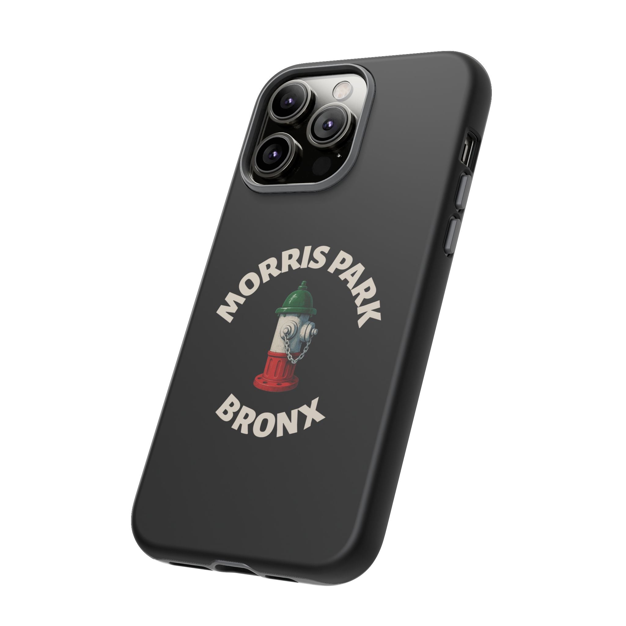 Morris Park Bronx Black Phone Case, Tough Cases for iPhone, Gift for Italians, Stylish Phone Cover, Unique Phone Accessory
