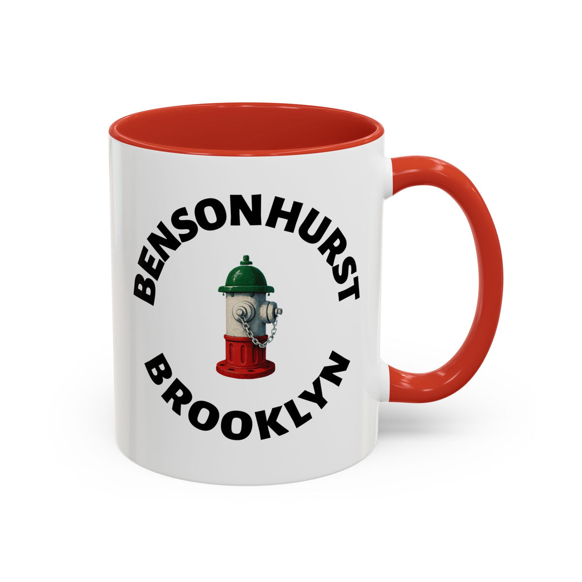 Bensonhurst Coffee Mug with Fire Hydrant Design, Unique Gift for Italians, Fun Kitchen Decor