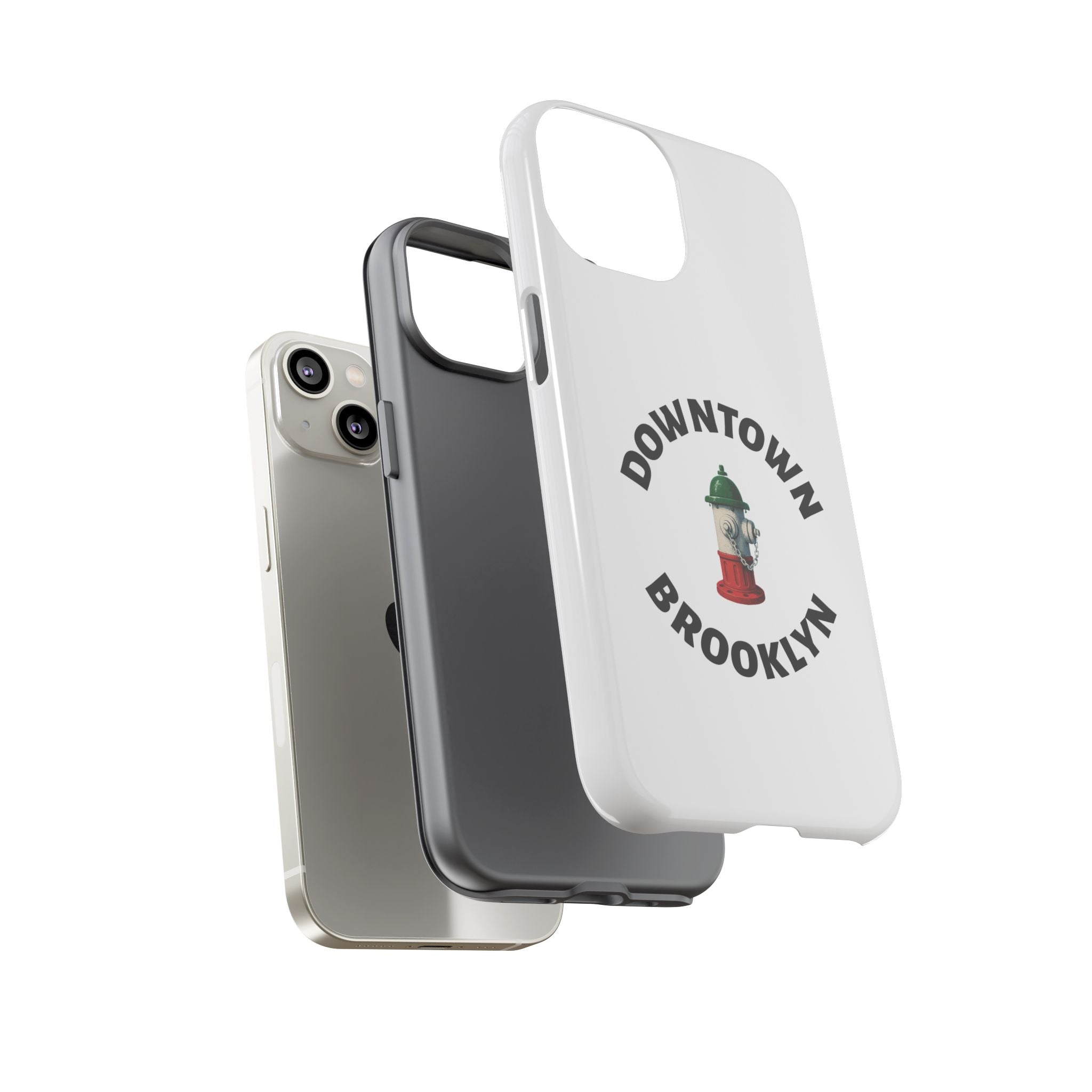 Downtown Brooklyn White Phone Case, Urban Style Phone Cover, Tough Smartphone Case, Gift for Italian Heritage, Fun Streetwear Accessories
