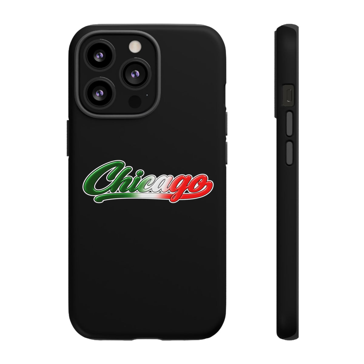 Chicago Black Phone Case, Tough Cases for iPhone, Gift for Italians, Stylish Phone Cover, Unique Phone Accessory