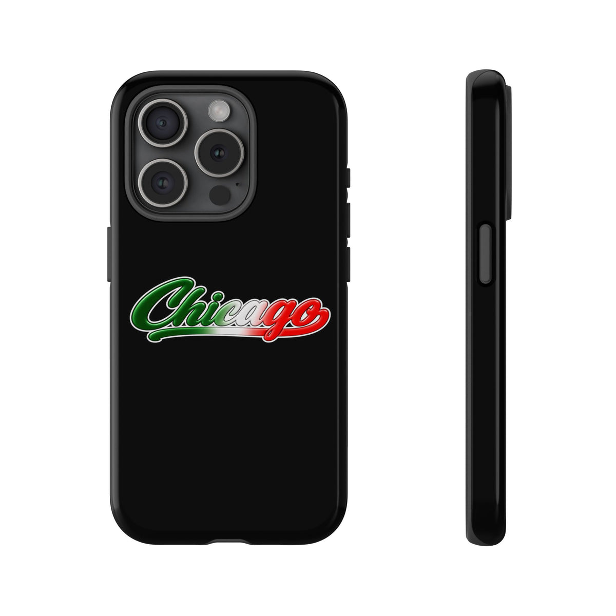 Chicago Black Phone Case, Tough Cases for iPhone, Gift for Italians, Stylish Phone Cover, Unique Phone Accessory