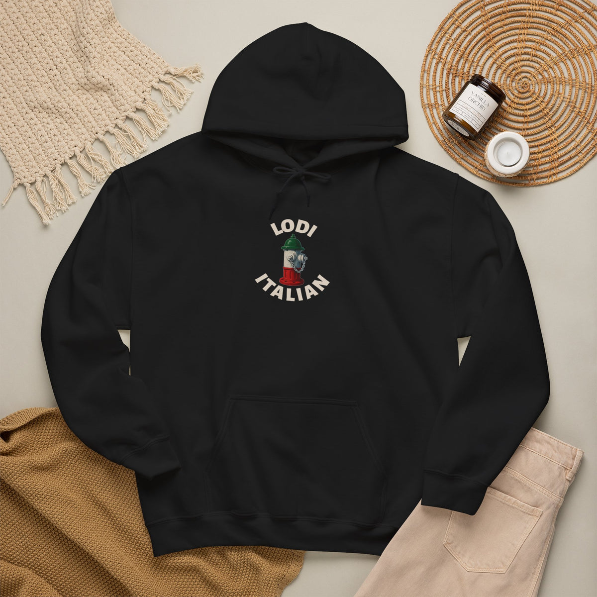 Lodi Italian Hoodie — Italian Flag Script Pullover