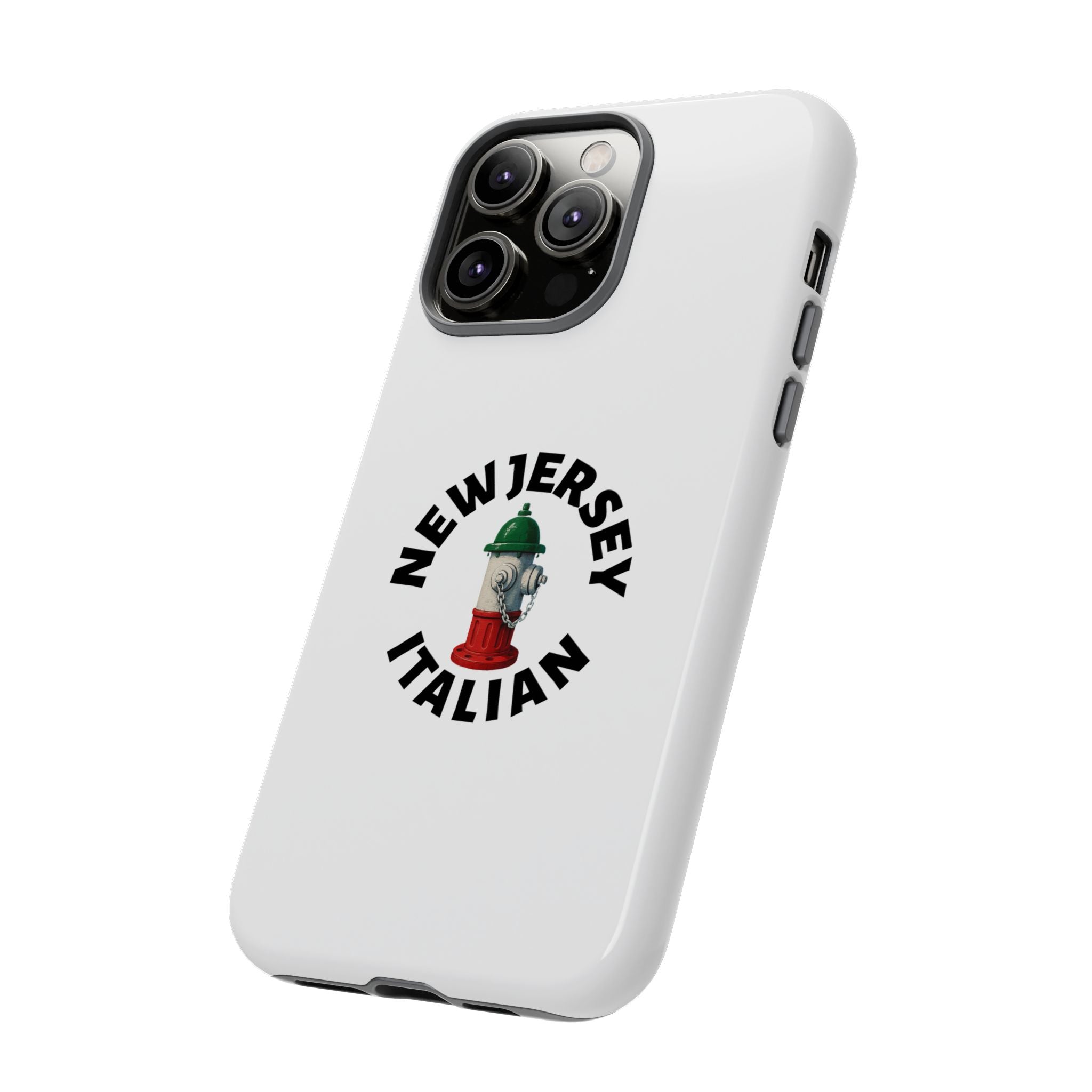 New Jersey Italian White Phone Case, Urban Style Phone Cover, Tough Smartphone Case, Gift for Italian Heritage, Fun Streetwear Accessories
