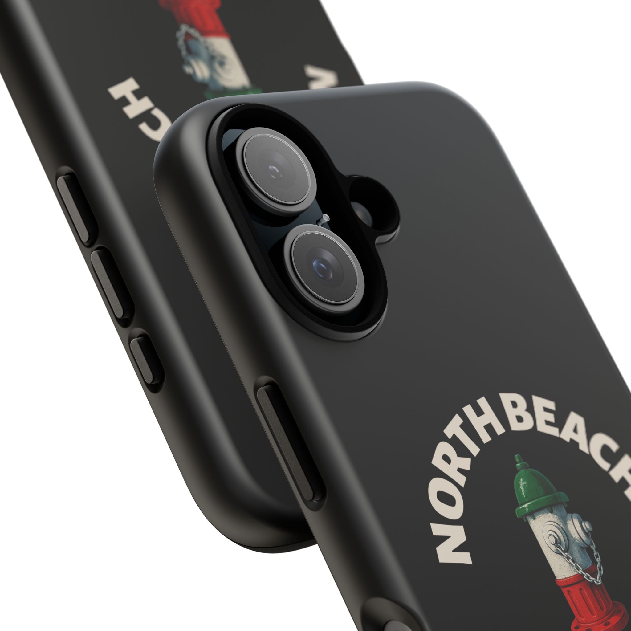 North Beach Italian Black Phone Case, Tough Cases for iPhone, Gift for Italians, Stylish Phone Cover, Unique Phone Accessory