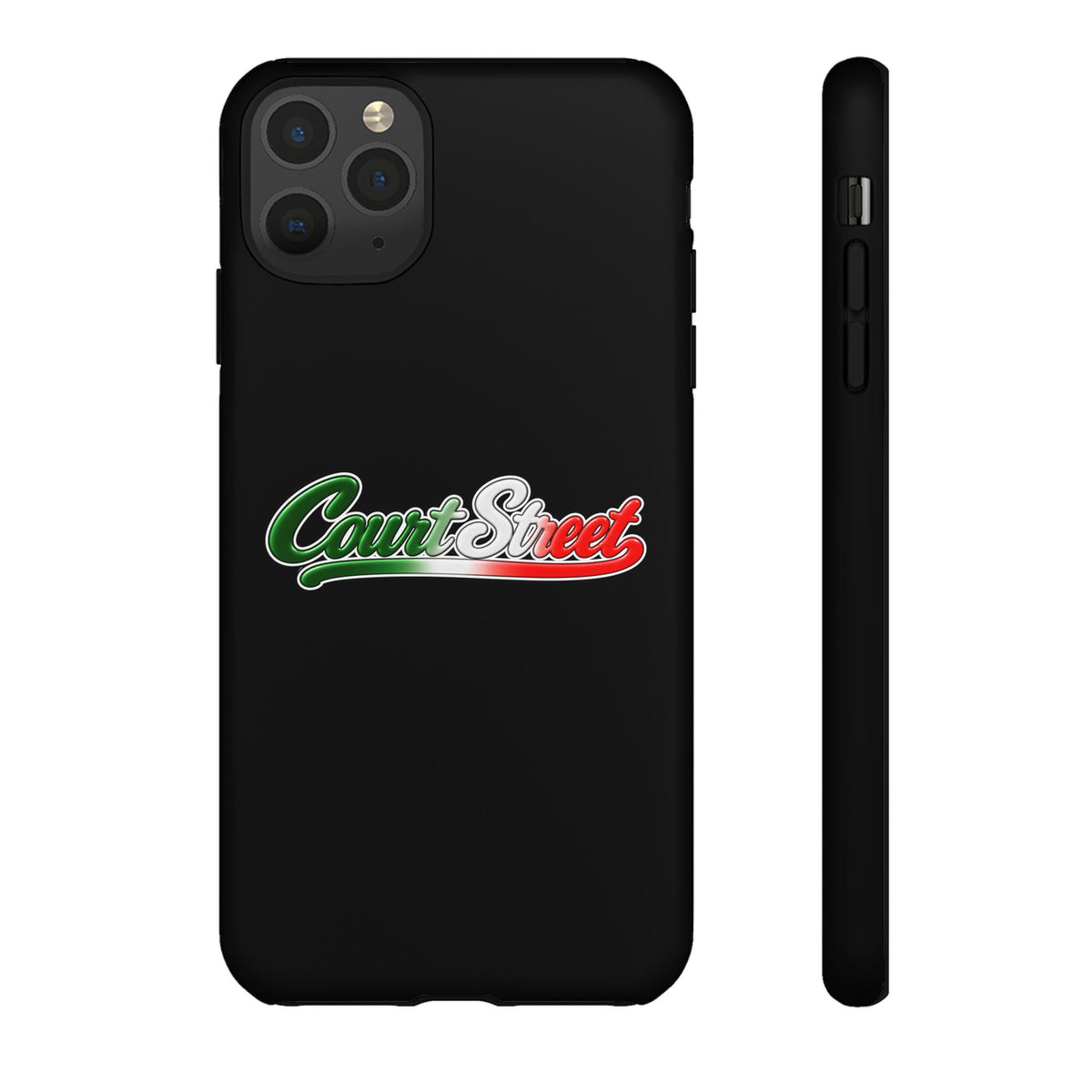 Court Street Black Phone Case, Tough Cases for iPhone, Gift for Italians, Stylish Phone Cover, Unique Phone Accessory