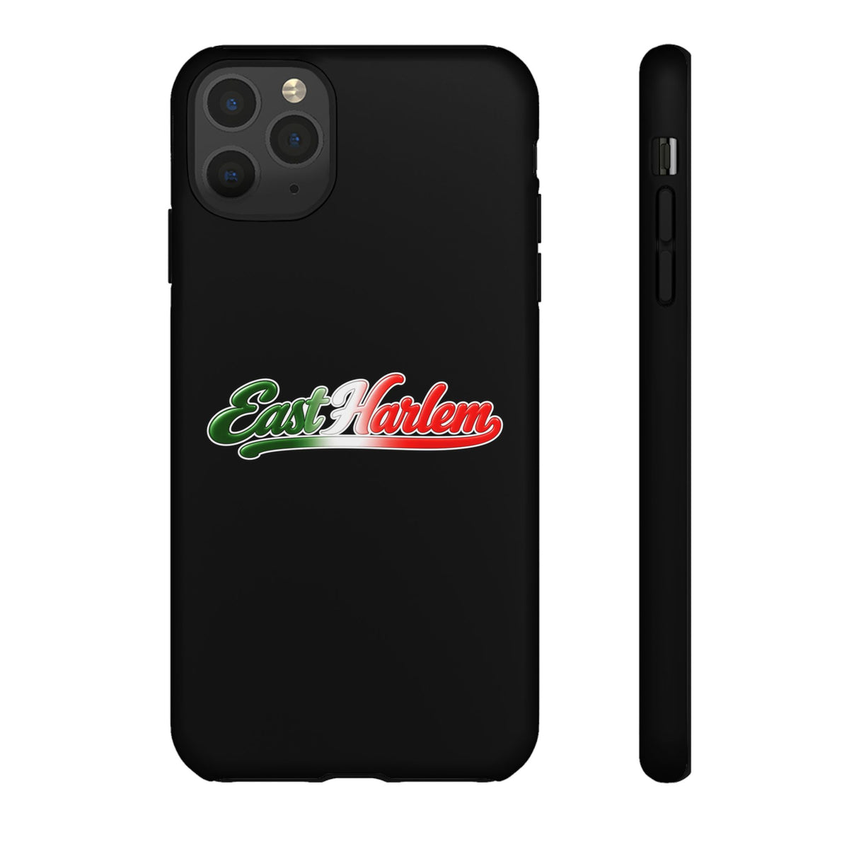 East Harlem Black Phone Case, Tough Cases for iPhone, Gift for Italians, Stylish Phone Cover, Unique Phone Accessory