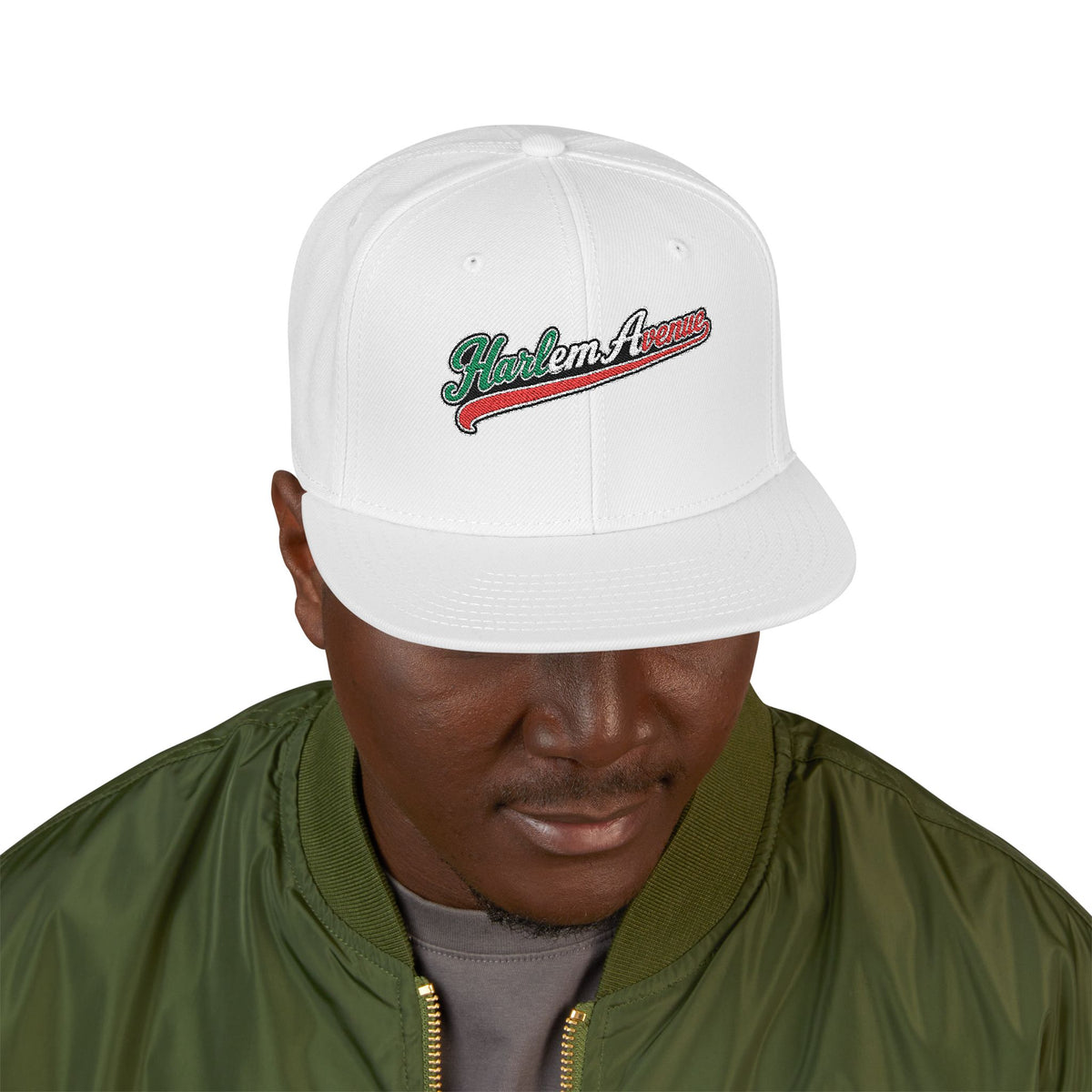 Harlem Avenue Italian Embroidered Snapback Hat | Street Sign Patch Cap