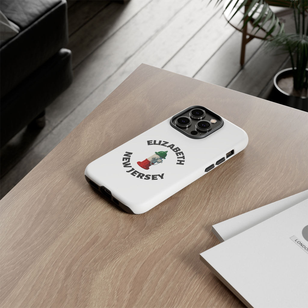 Elizabeth New Jersey White Phone Case, Urban Style Phone Cover, Tough Smartphone Case, Gift for Italian Heritage, Fun Streetwear Accessories