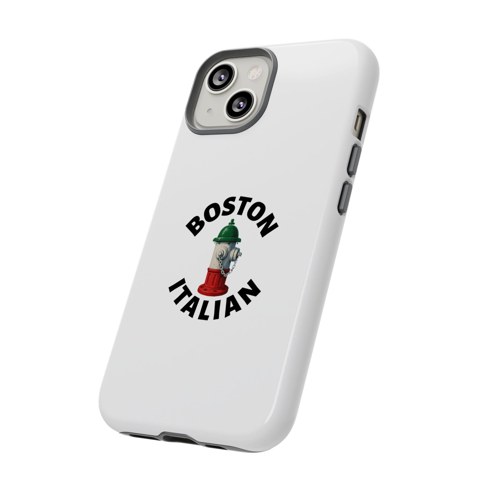 Boston Italian White Phone Case, Urban Style Phone Cover, Tough Smartphone Case, Gift for Italian Heritage, Fun Streetwear Accessories