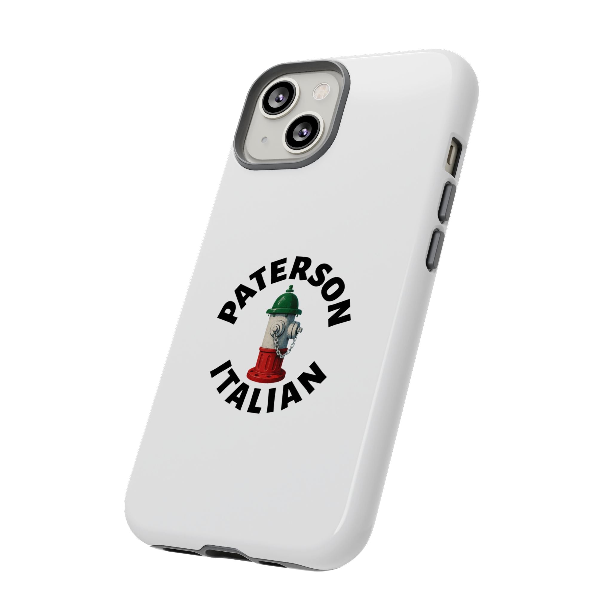 Paterson Italian White Phone Case, Urban Style Phone Cover, Tough Smartphone Case, Gift for Italian Heritage, Fun Streetwear Accessories