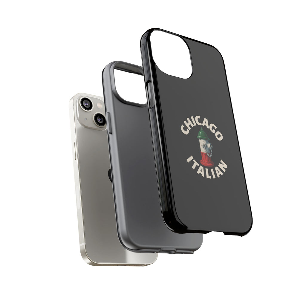 Chicago Italian Black Phone Case, Tough Cases for iPhone, Gift for Italians, Stylish Phone Cover, Unique Phone Accessory