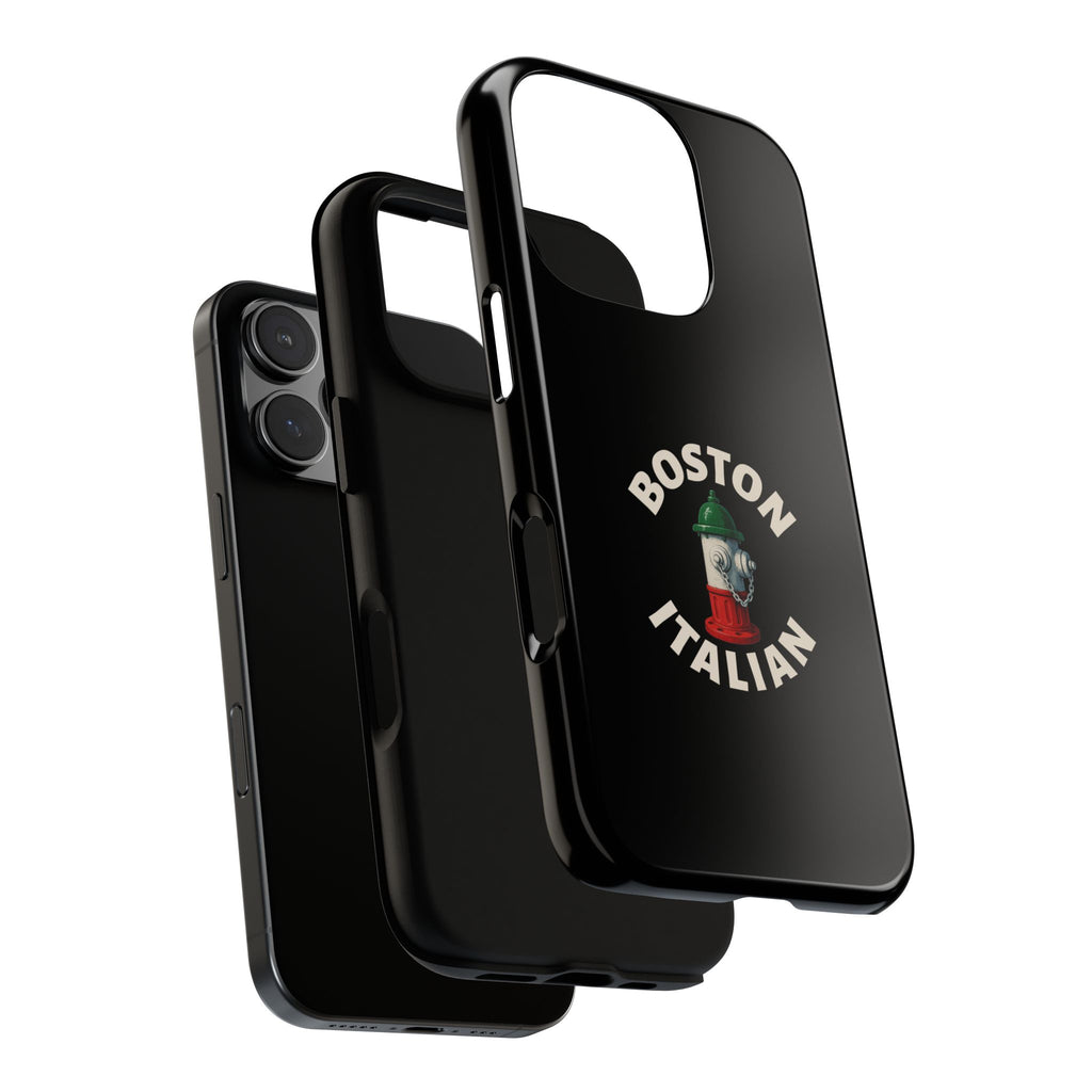 Boston Italian Black Phone Case, Tough Cases for iPhone, Gift for Italians, Stylish Phone Cover, Unique Phone Accessory