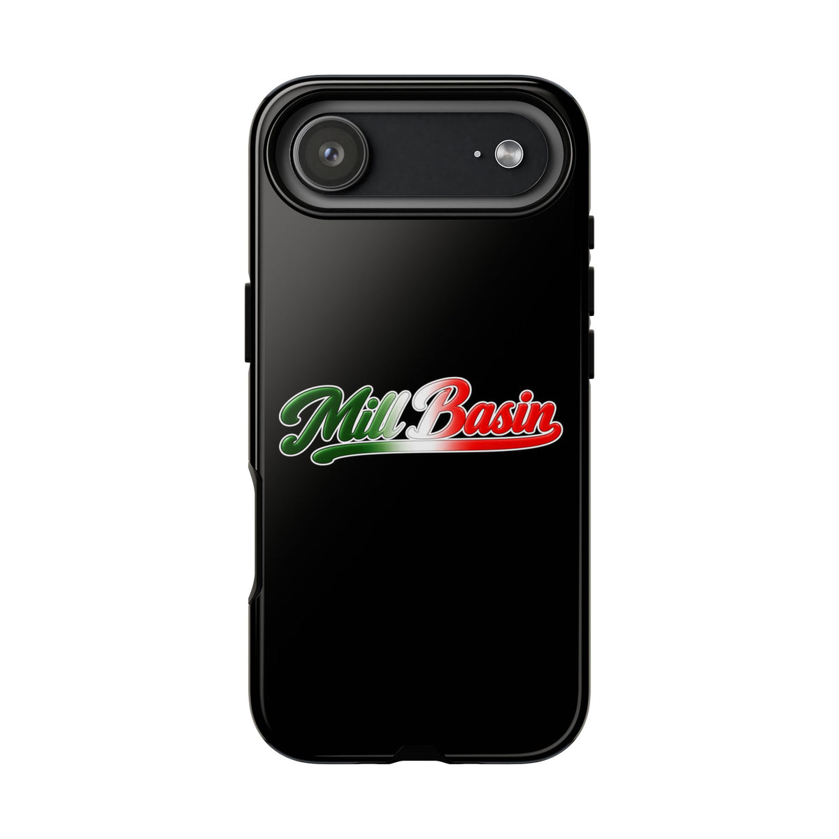 Mill Basin Black Phone Case, Tough Cases for iPhone, Gift for Italians, Stylish Phone Cover, Unique Phone Accessory