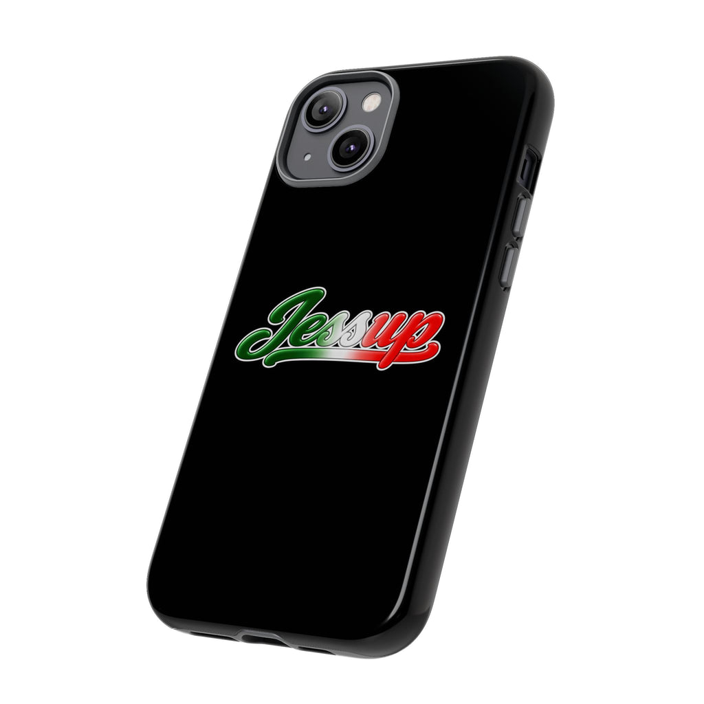 Jessup Black Phone Case, Tough Cases for iPhone, Gift for Italians, Stylish Phone Cover, Unique Phone Accessory