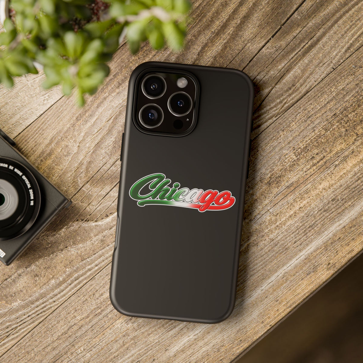 Chicago Black Phone Case, Tough Cases for iPhone, Gift for Italians, Stylish Phone Cover, Unique Phone Accessory
