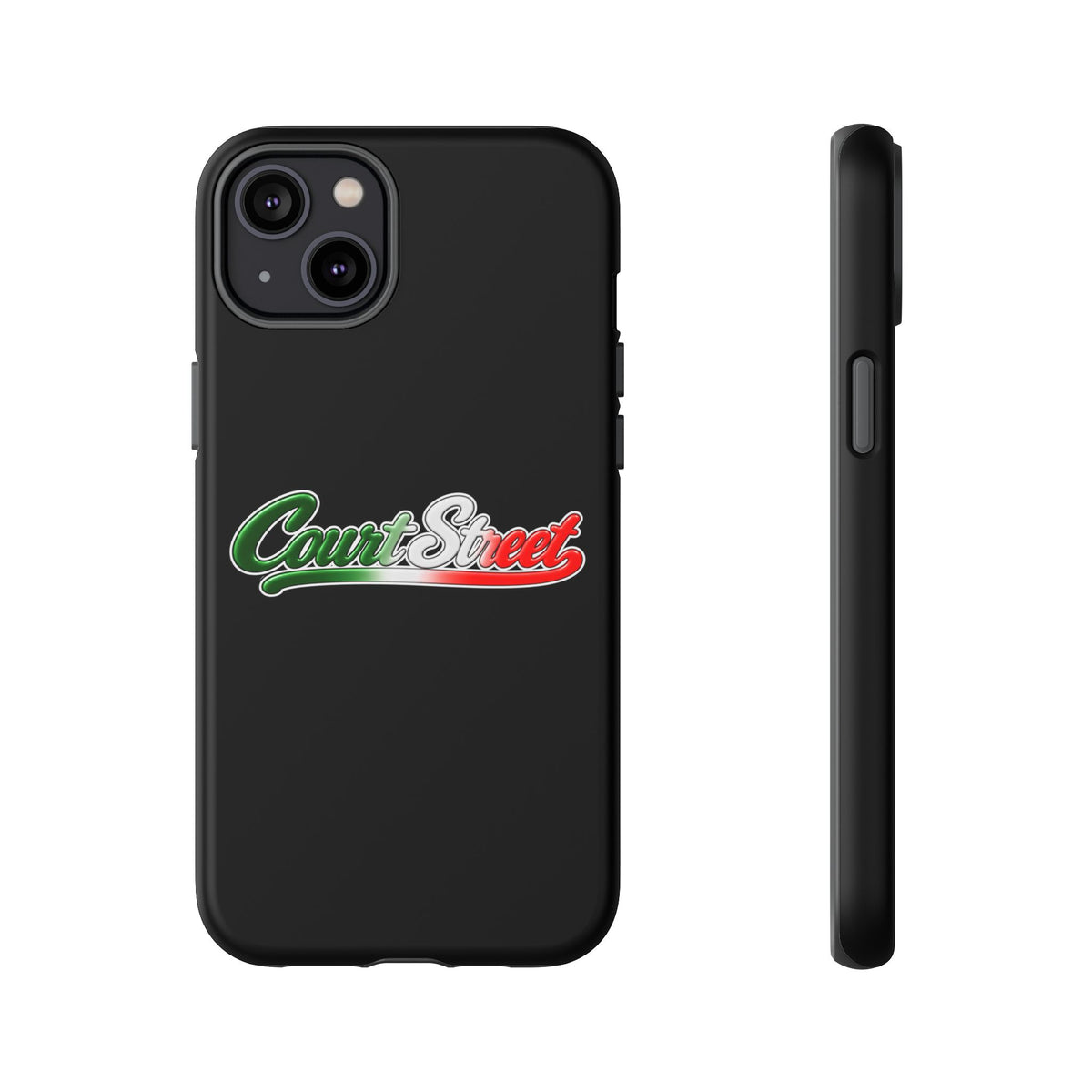 Court Street Black Phone Case, Tough Cases for iPhone, Gift for Italians, Stylish Phone Cover, Unique Phone Accessory