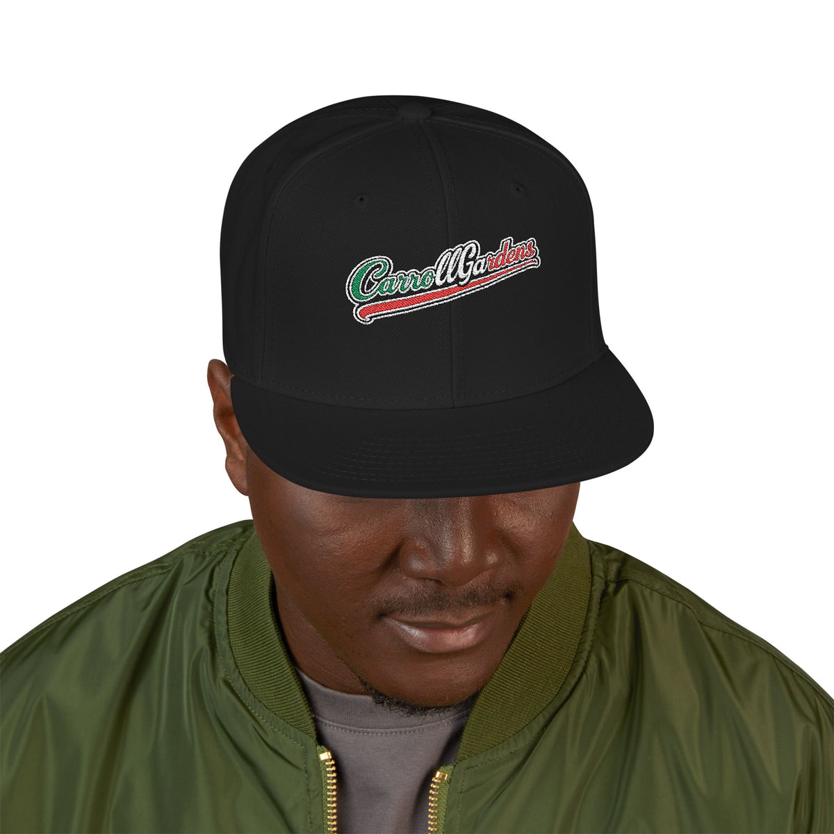 Carroll Gardens Italian Embroidered Snapback Hat | Street Sign Patch Cap