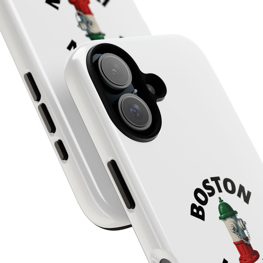 Boston Italian White Phone Case, Urban Style Phone Cover, Tough Smartphone Case, Gift for Italian Heritage, Fun Streetwear Accessories
