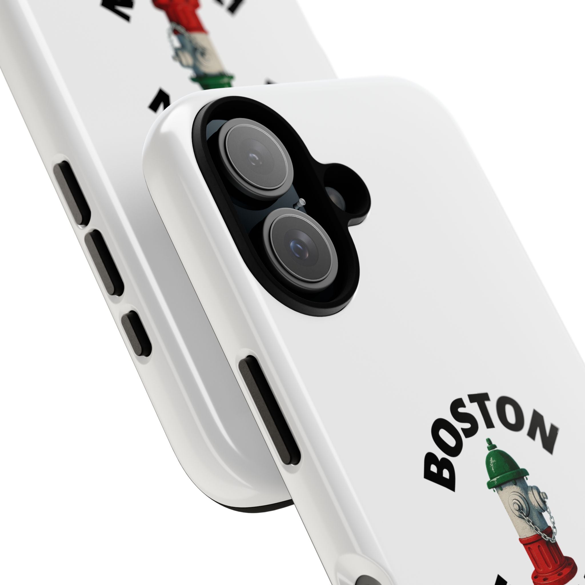 Boston Italian White Phone Case, Urban Style Phone Cover, Tough Smartphone Case, Gift for Italian Heritage, Fun Streetwear Accessories