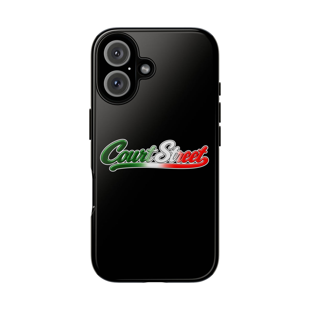 Court Street Black Phone Case, Tough Cases for iPhone, Gift for Italians, Stylish Phone Cover, Unique Phone Accessory