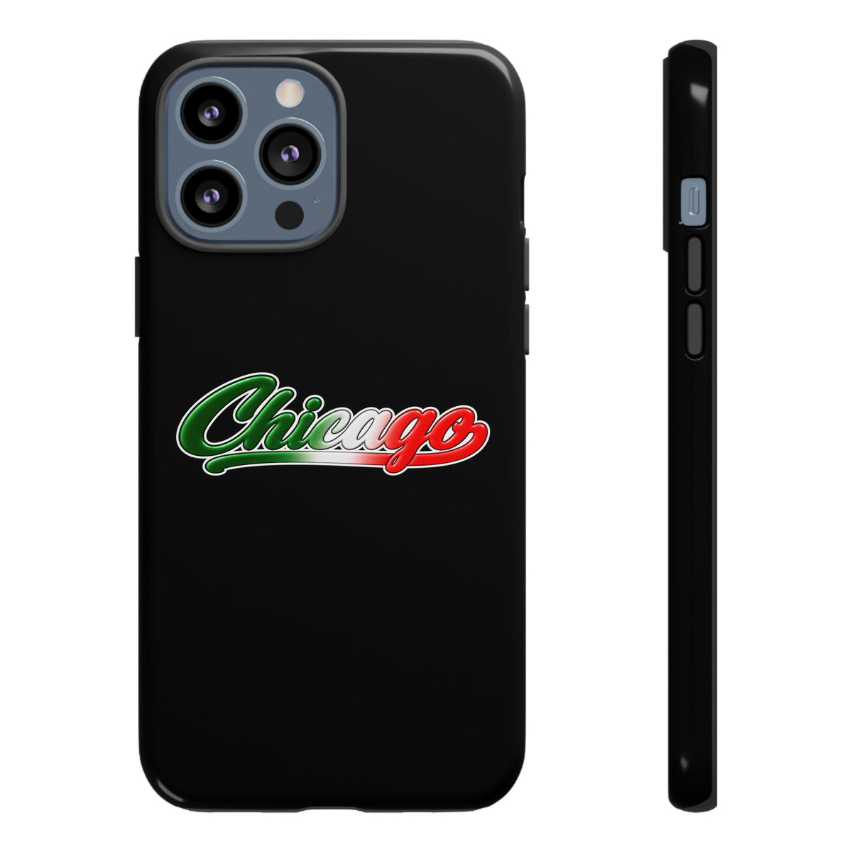 Chicago Black Phone Case, Tough Cases for iPhone, Gift for Italians, Stylish Phone Cover, Unique Phone Accessory