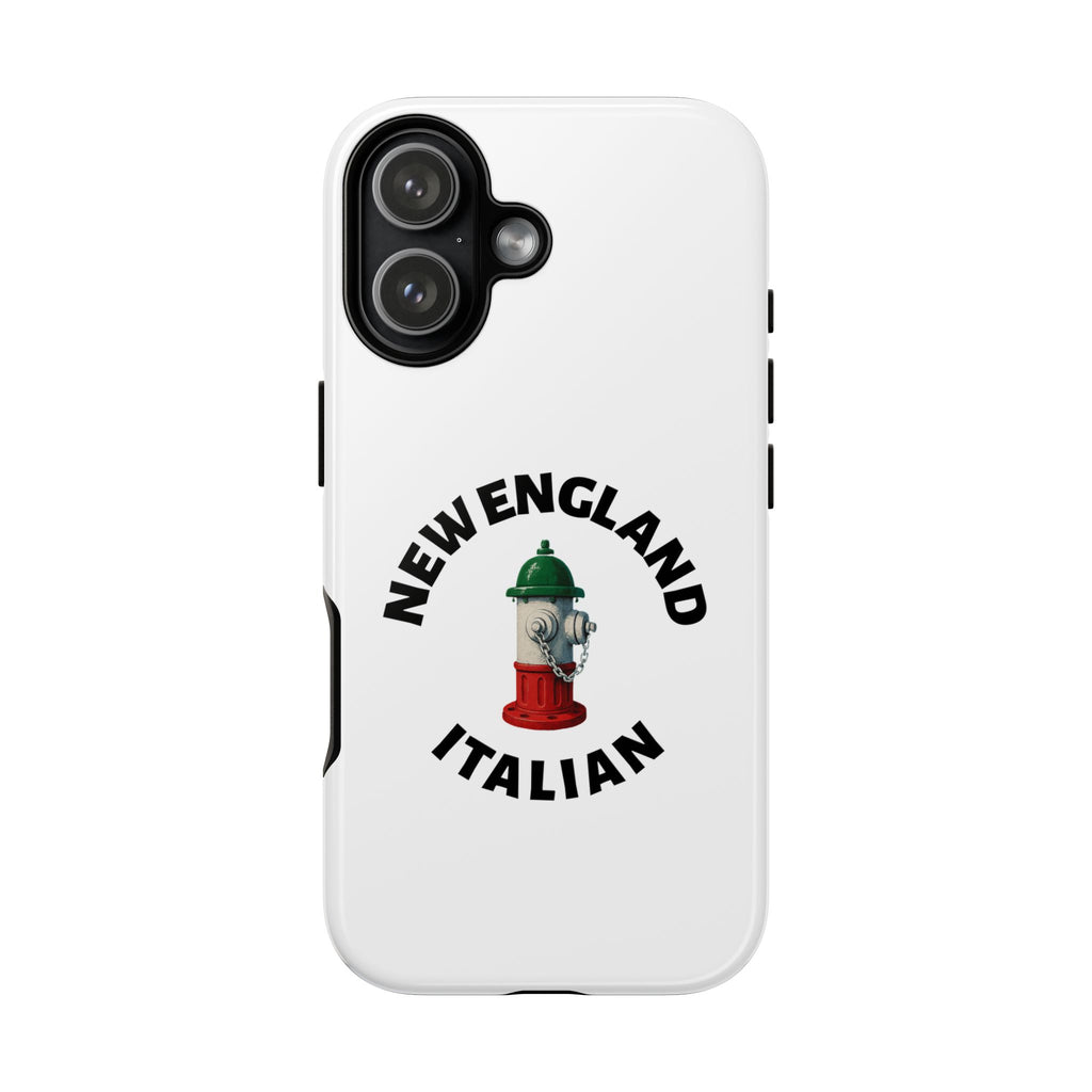 New England Italian White Phone Case, Urban Style Phone Cover, Tough Smartphone Case, Gift for Italian Heritage, Fun Streetwear Accessories
