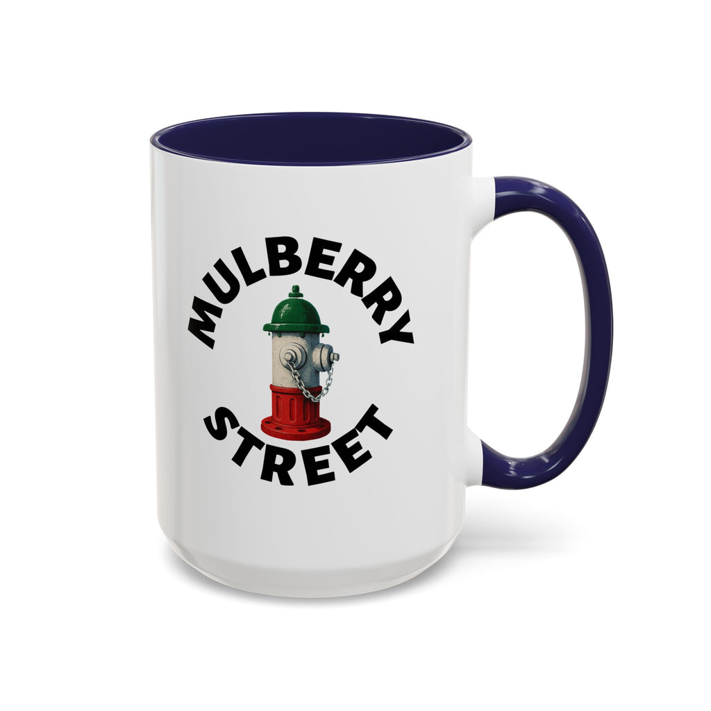 Mulberry Street Coffee Mug with Fire Hydrant Design, Unique Gift for Italians, Fun Kitchen Decor