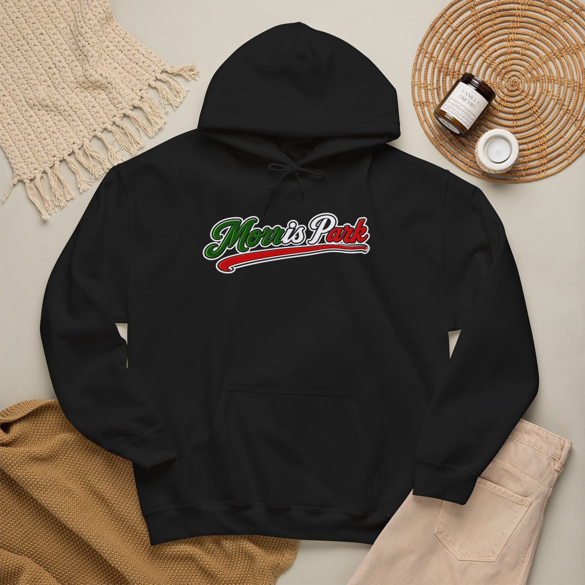 Morris Park Hoodie — Italian Flag Script Pullover