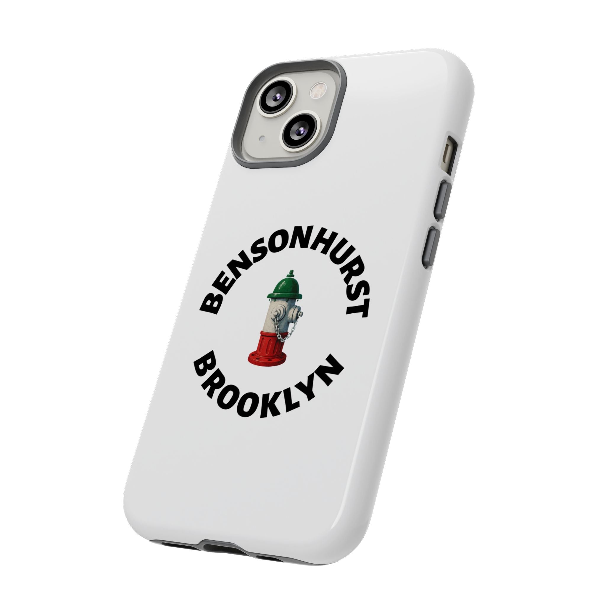 Bensonhurst Brooklyn White Phone Case, Urban Style Phone Cover, Tough Smartphone Case, Gift for Italian Heritage, Fun Streetwear Accessories