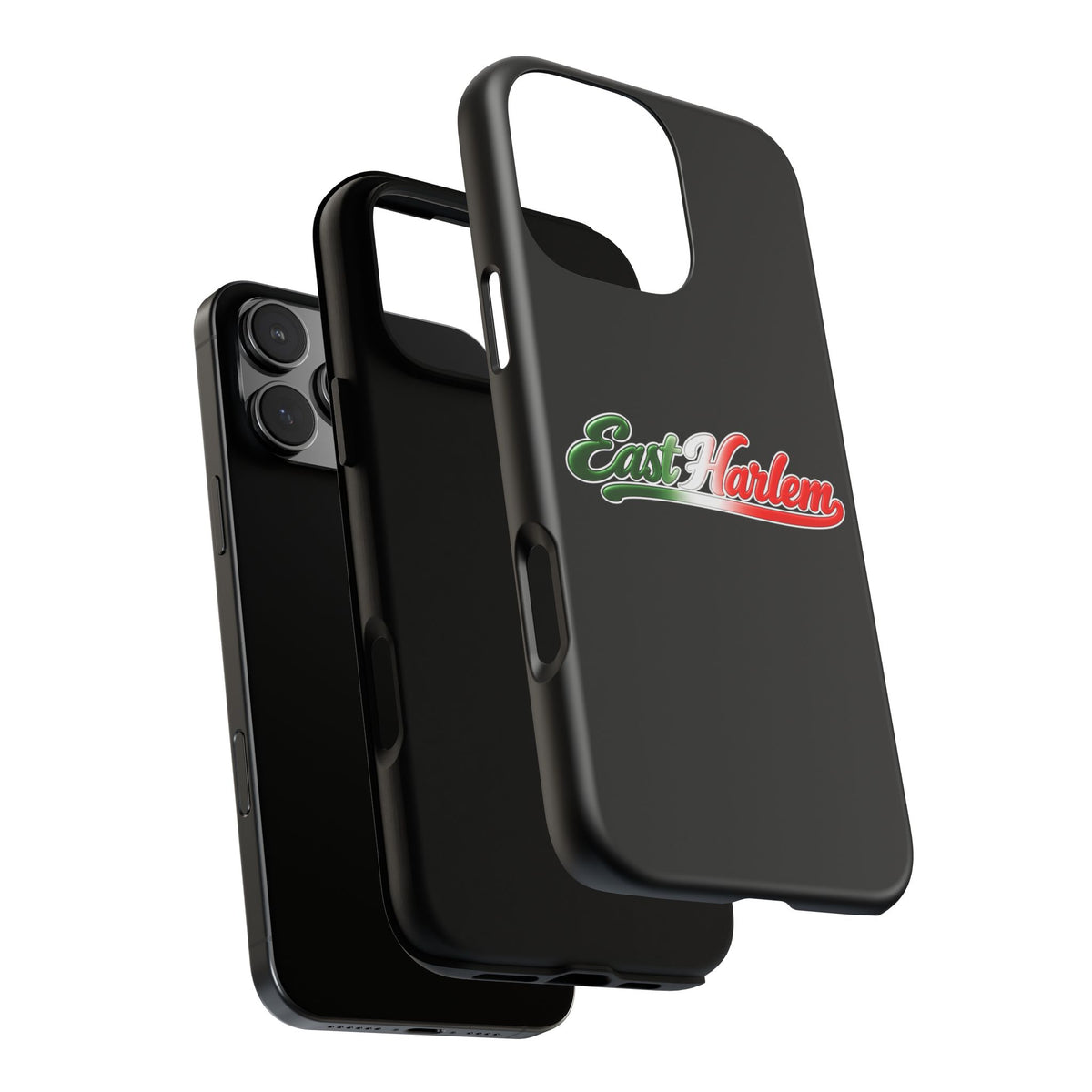East Harlem Black Phone Case, Tough Cases for iPhone, Gift for Italians, Stylish Phone Cover, Unique Phone Accessory