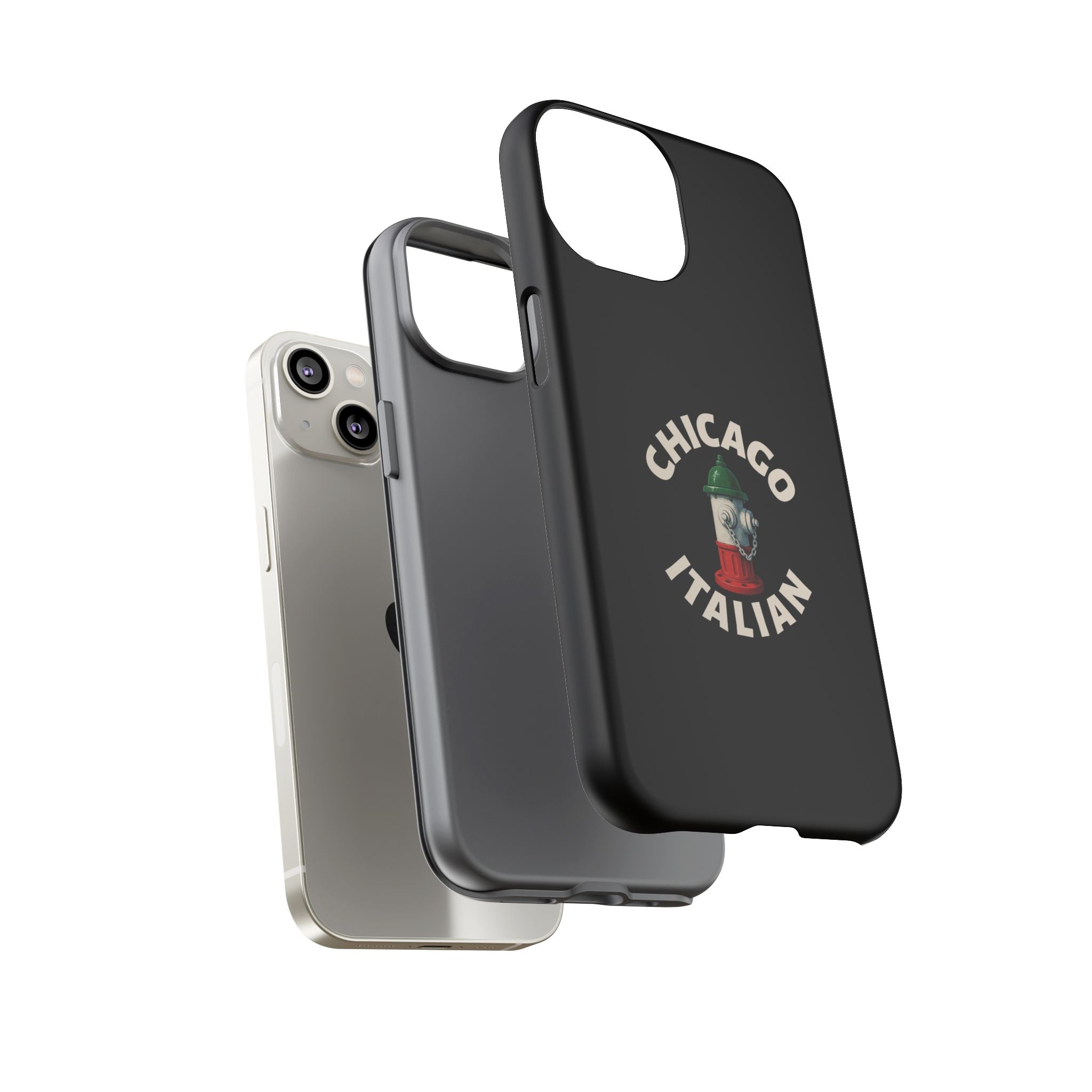 Chicago Italian Black Phone Case, Tough Cases for iPhone, Gift for Italians, Stylish Phone Cover, Unique Phone Accessory