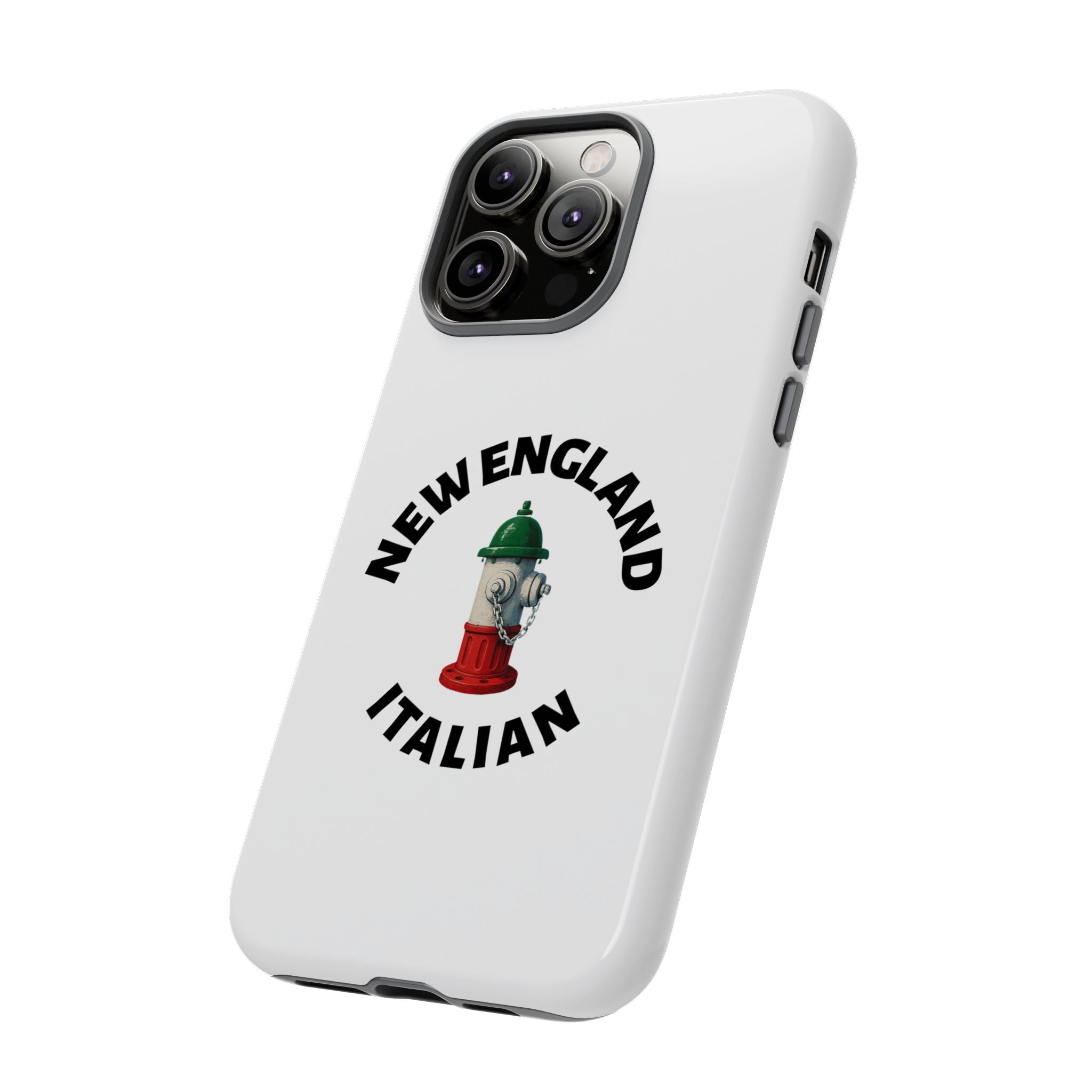 New England Italian White Phone Case, Urban Style Phone Cover, Tough Smartphone Case, Gift for Italian Heritage, Fun Streetwear Accessories