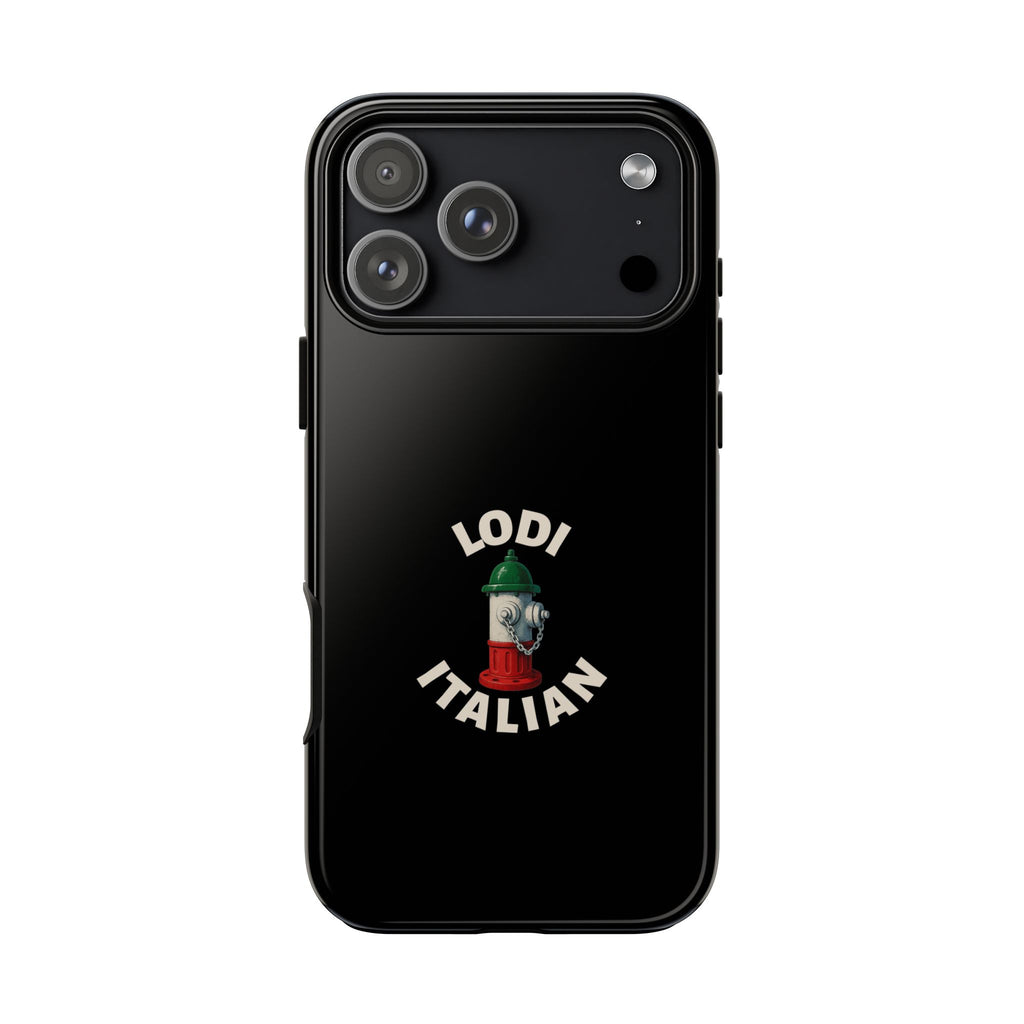 Lodi Italian Black Phone Case, Tough Cases for iPhone, Gift for Italians, Stylish Phone Cover, Unique Phone Accessory