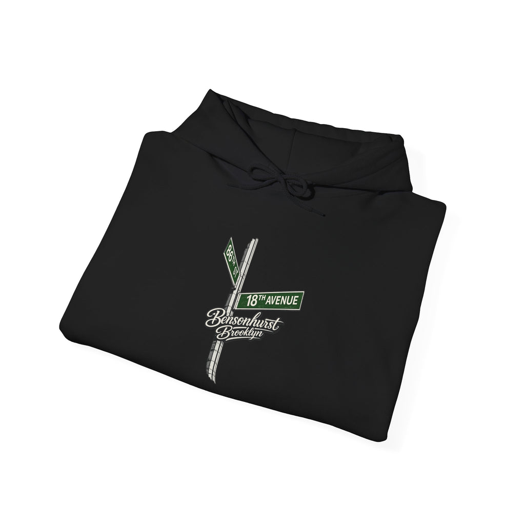 Bensonhurst Brooklyn Hoodie — Italian Flag Script Pullover