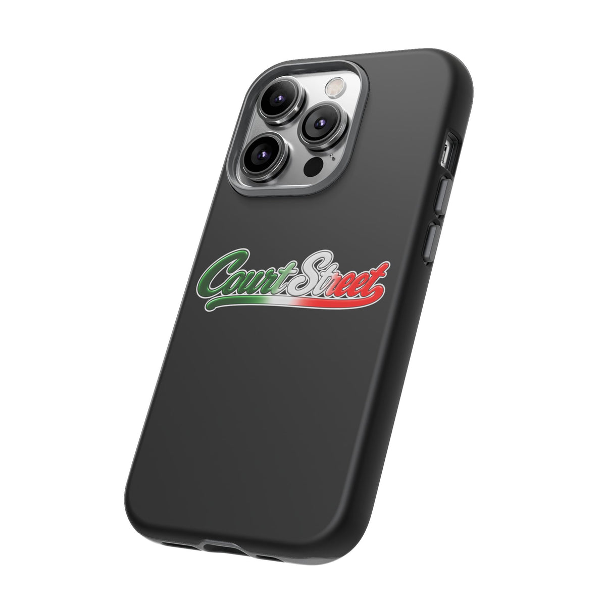 Court Street Black Phone Case, Tough Cases for iPhone, Gift for Italians, Stylish Phone Cover, Unique Phone Accessory