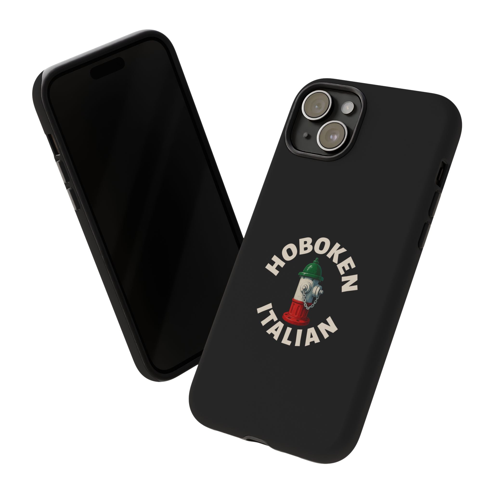 Hoboken Italian Black Phone Case, Tough Cases for iPhone, Gift for Italians, Stylish Phone Cover, Unique Phone Accessory